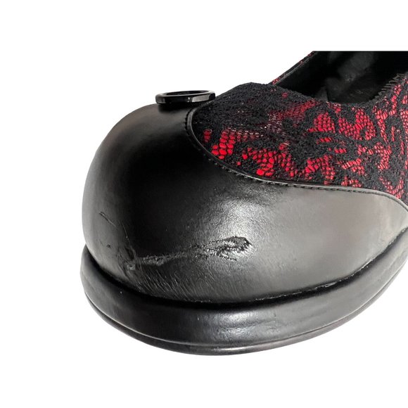 Demonia Goblin 2 Goth Black Red Platform Mary Janes Lace Button 11 Dolls Kill - Picture 7 of 8